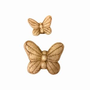 Vintage 1970s Hand Painted Quilted Look Butterfly Wall Hanging Ceramic Decor